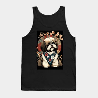 Super Cute Shih Tzu Portrait - Japanese style Tank Top